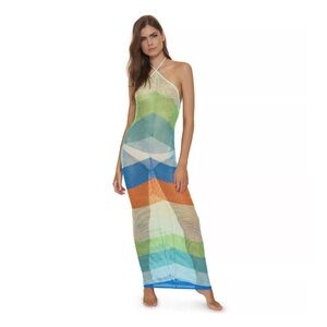 🌈 NWOT PQ SWIM Daria coverup Colorful Crochet Swim Cover-Up size XS/S